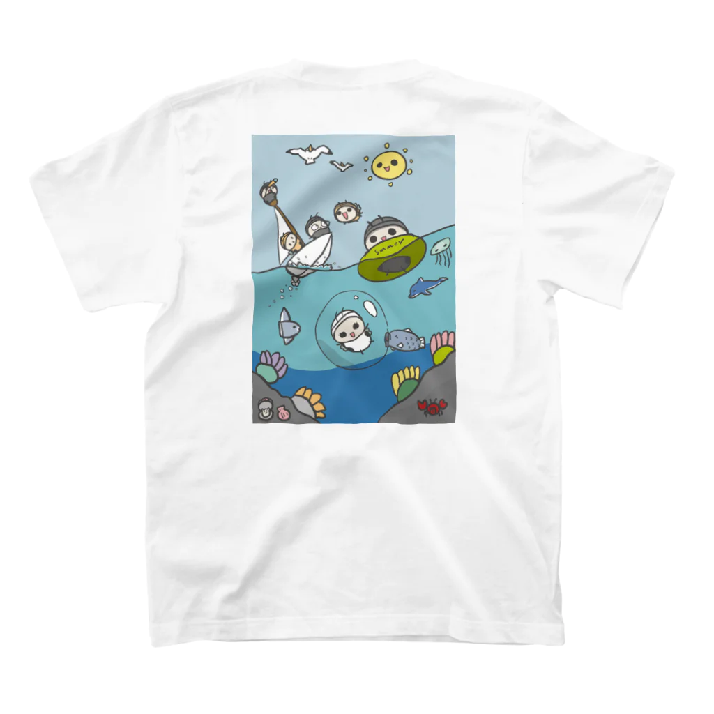 Ohiro’s Shop のハチとアリの海水浴(両面プリント) スタンダードTシャツの裏面