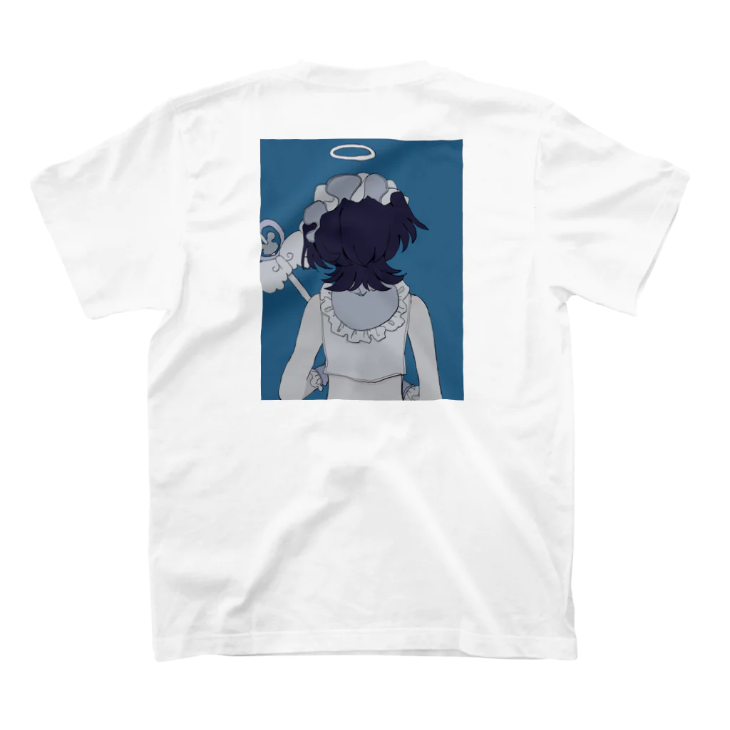 一昨計算の魔法少女ｳﾐ　証明写真風Tシャツ 티셔츠の裏面