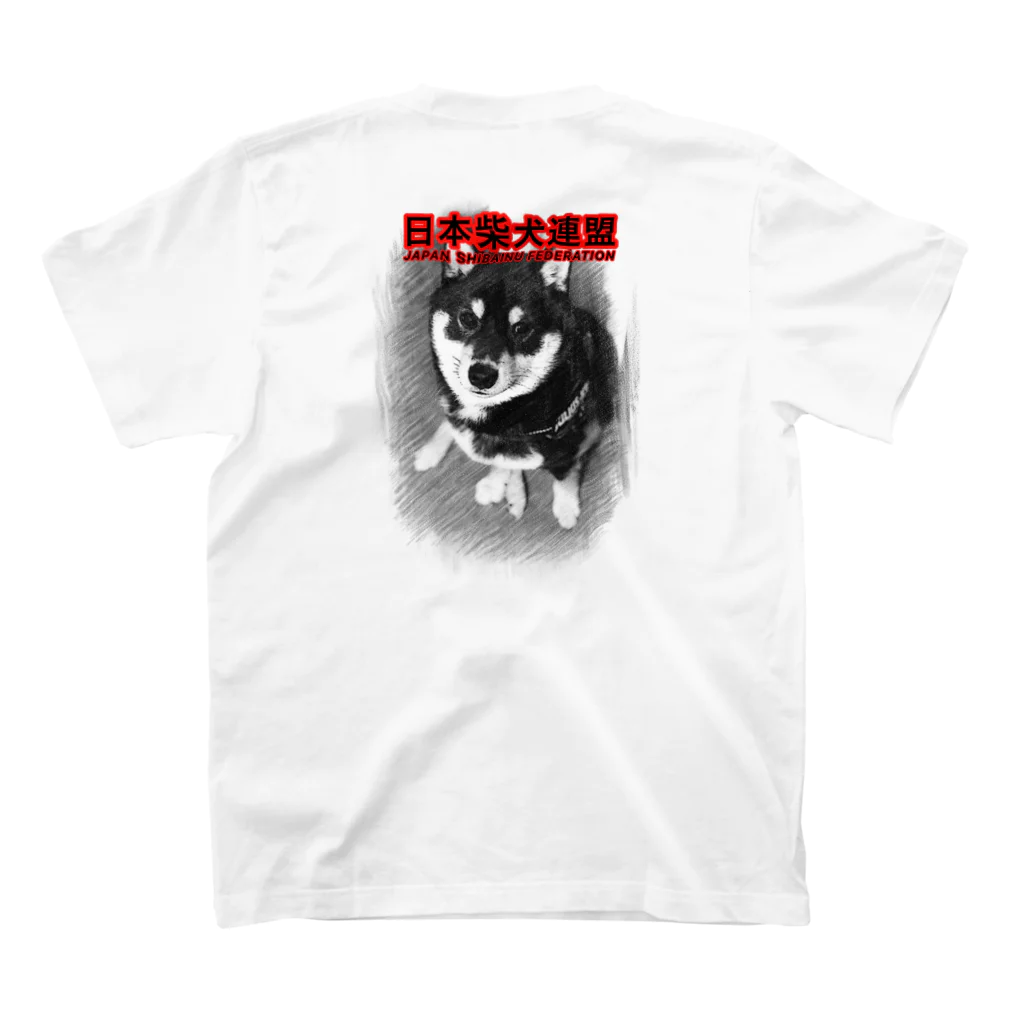 Hurryz HUNGRY BEARの日本柴犬連盟(大納言黒豆) スタンダードTシャツの裏面