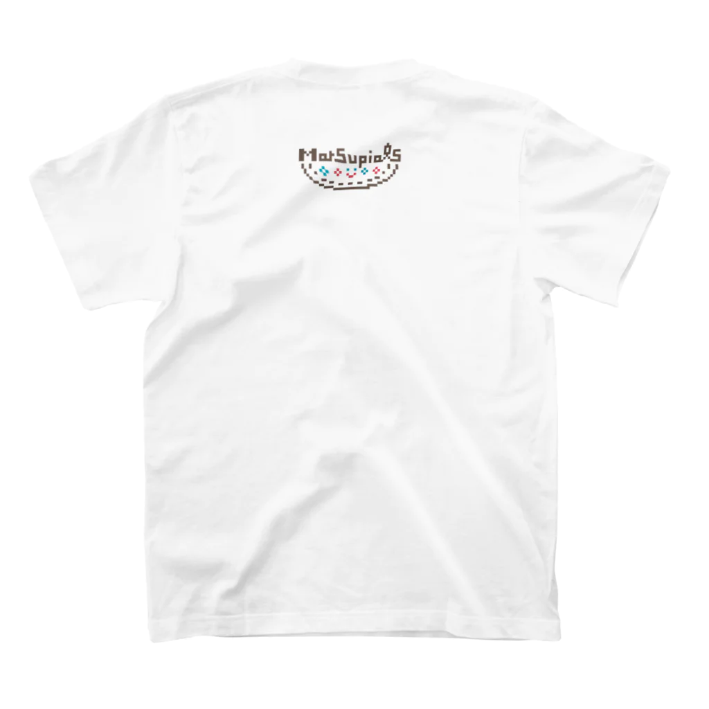 Tomomi Fujiiのずんぐり屋のゲームの中のウォンバット (淡色) スタンダードTシャツの裏面