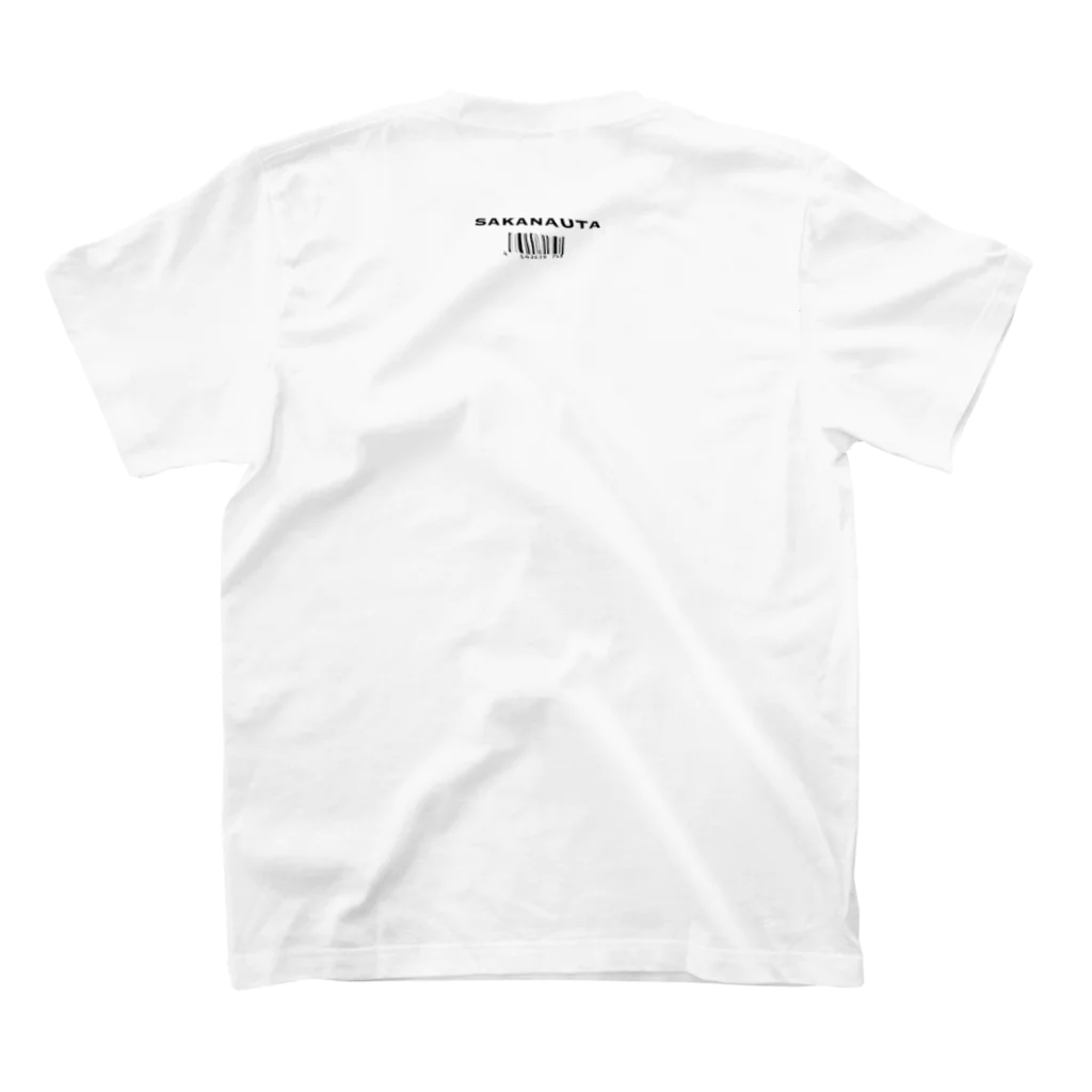 sakana25のさかなうた グッピー  🎸🐟 Regular Fit T-Shirtの裏面