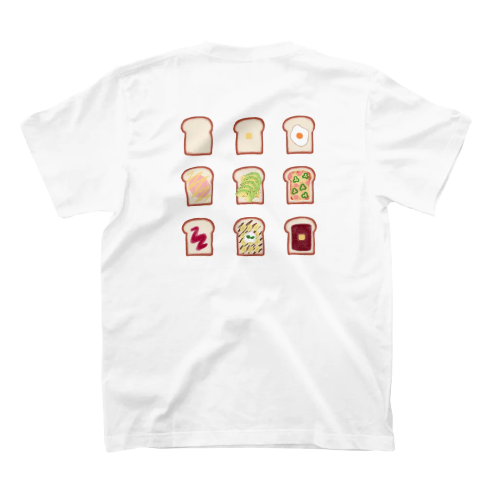 kokobookのHow to eat 食パン スタンダードTシャツの裏面