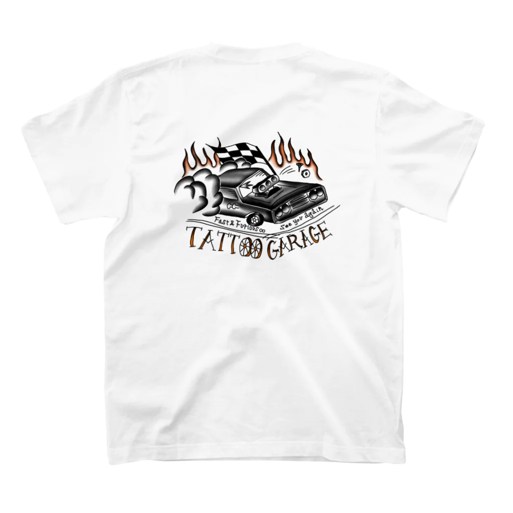 Y's tattoo Laboのtattoo GARAGE Regular Fit T-Shirtの裏面