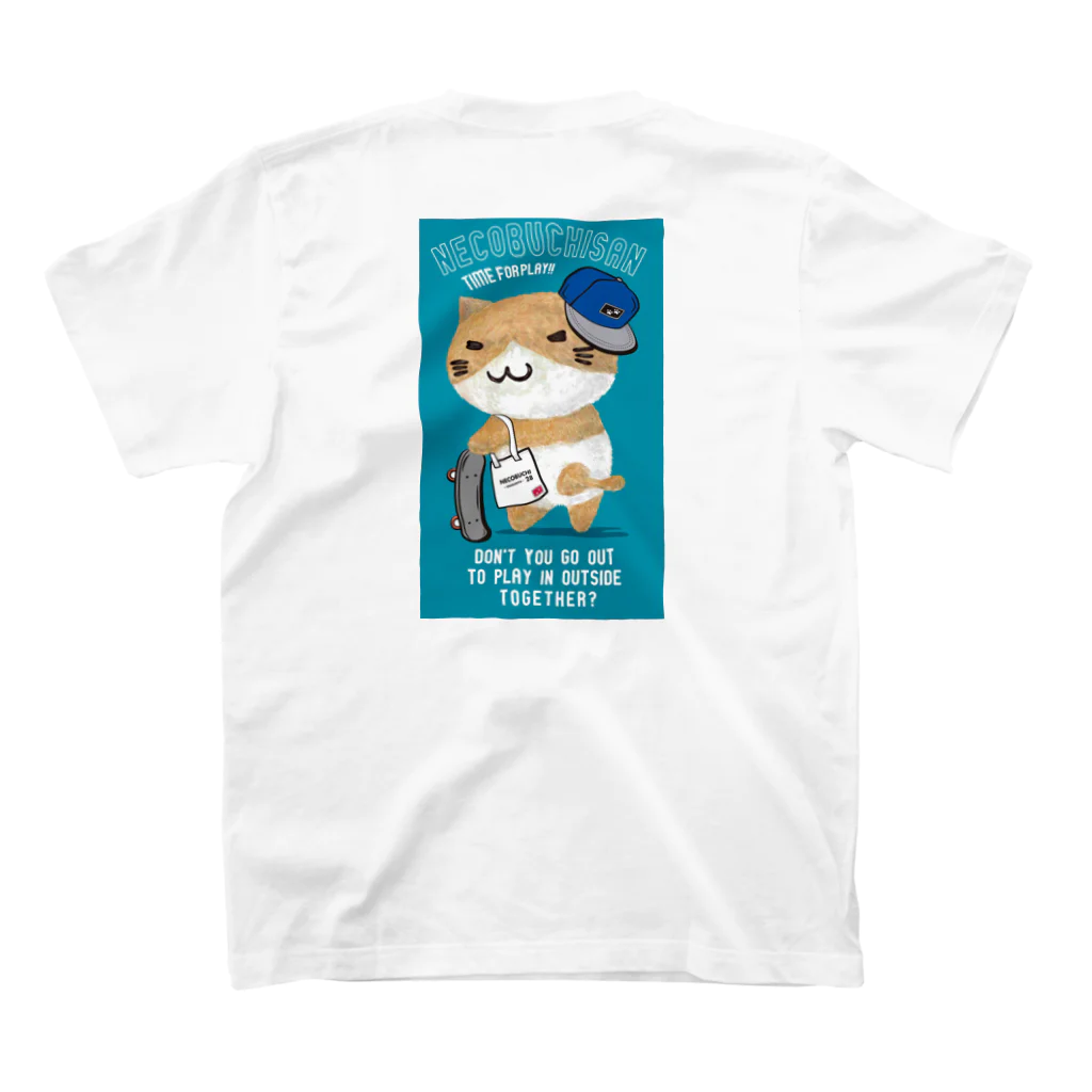 猫渕さん【公式】のリアル猫渕さん(ストリート)_前後プリント入り Regular Fit T-Shirtの裏面