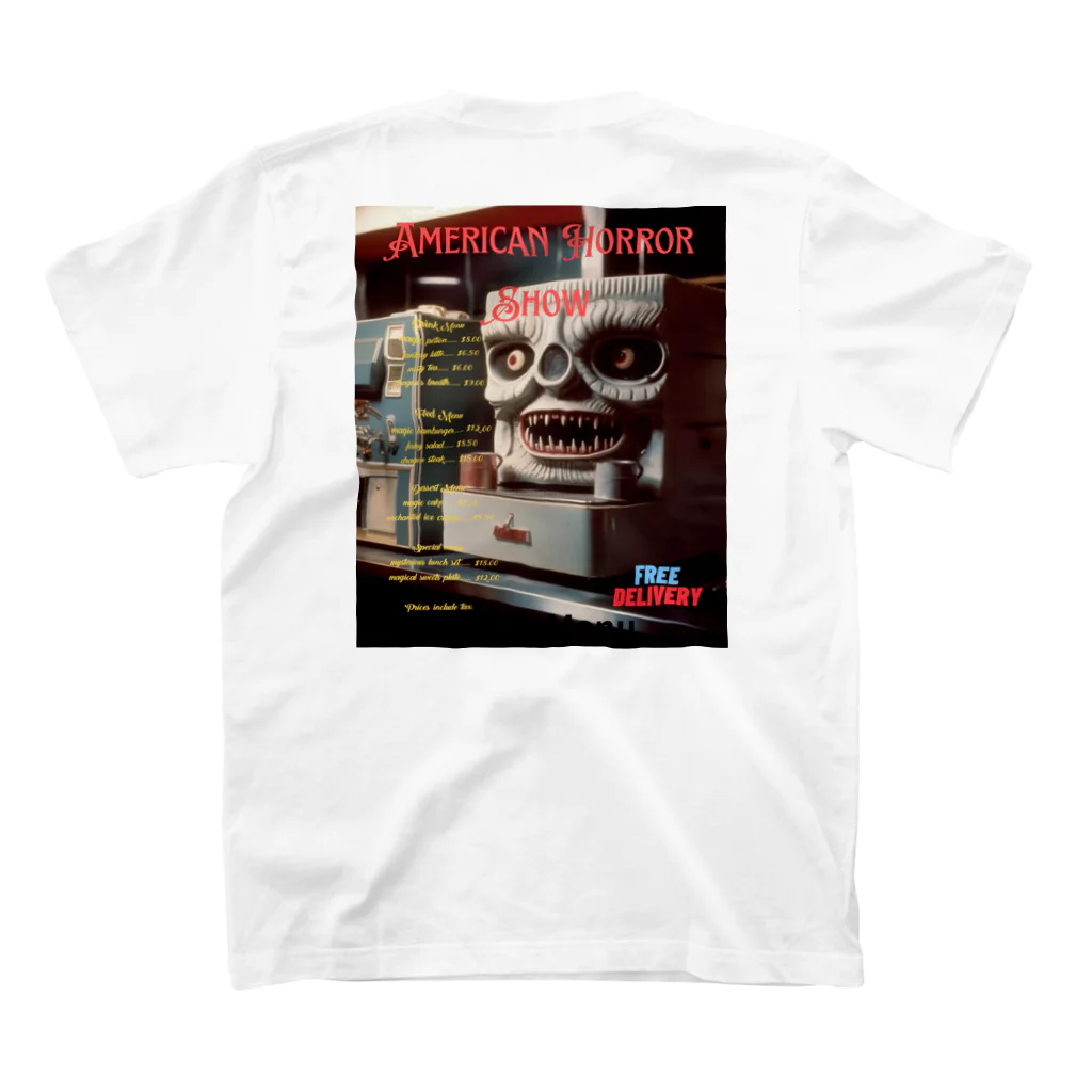 American Horror Show ®️のJOKEMAN Monster Barista MachineTシャツ Regular Fit T-Shirtの裏面