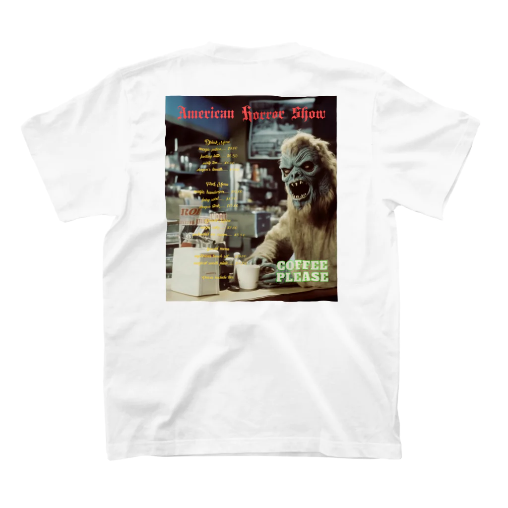 American Horror Show ®️のJOKEMAN monster caféTシャツ#2 スタンダードTシャツの裏面