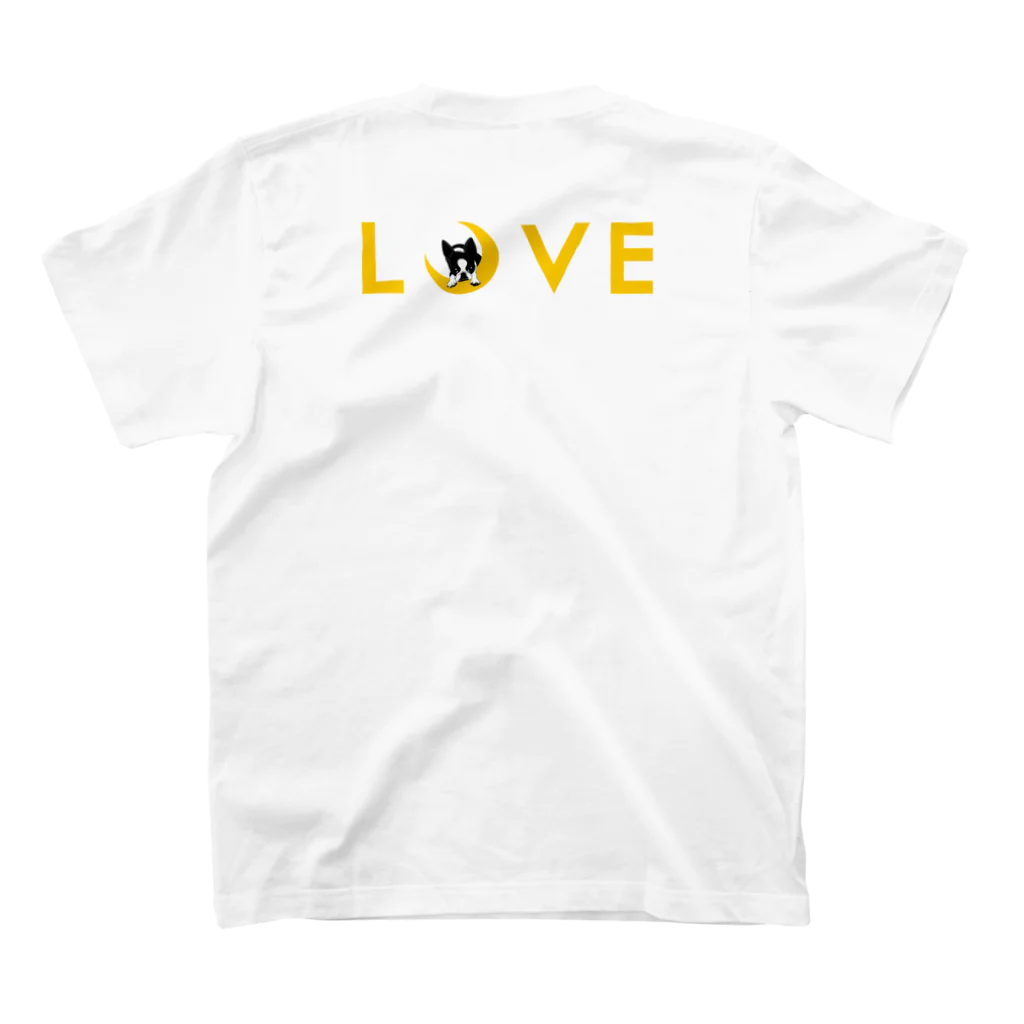 コチ(ボストンテリア)のバックプリント:ボストンテリア(月LOVE)[v2.8k] Regular Fit T-Shirtの裏面