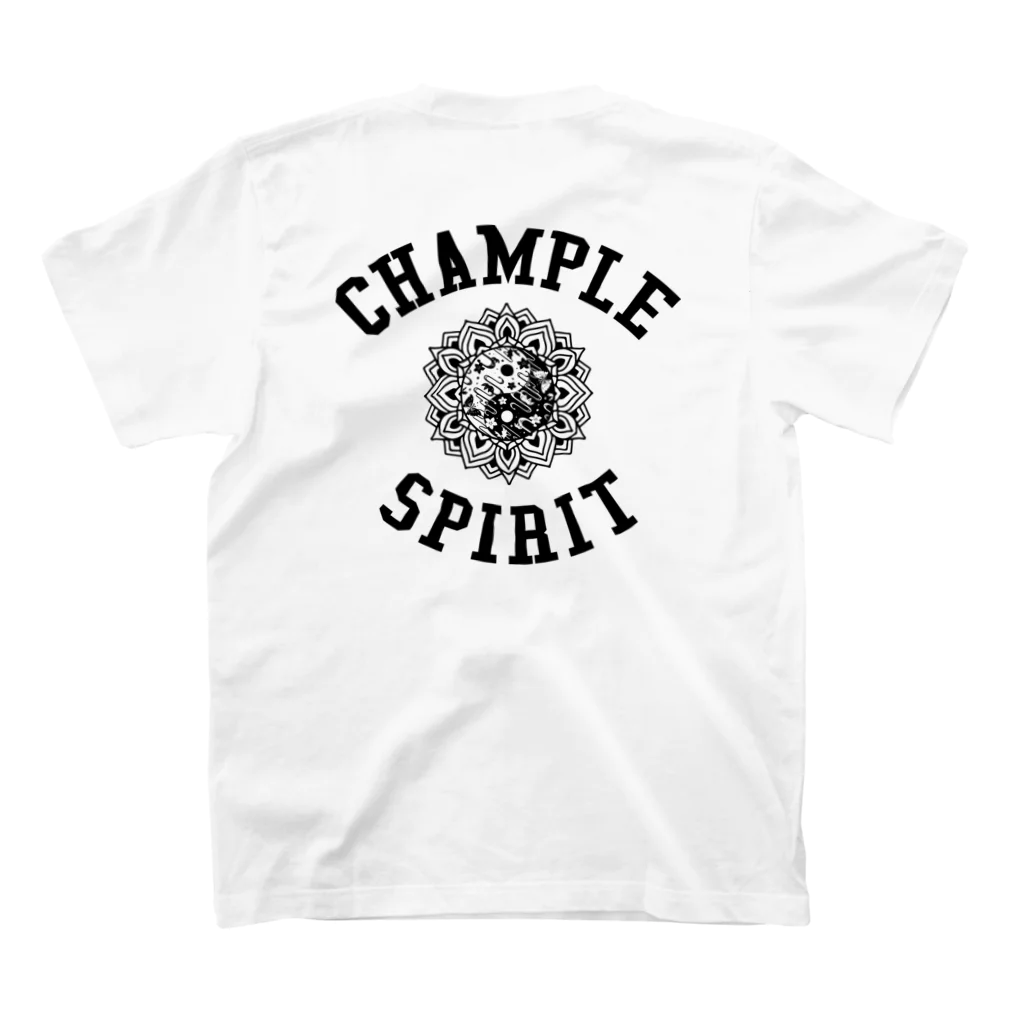 LEELA 〜 official shop 〜のCHAMPLE SPIRIT 〈ブラックプリント〉 Regular Fit T-Shirtの裏面