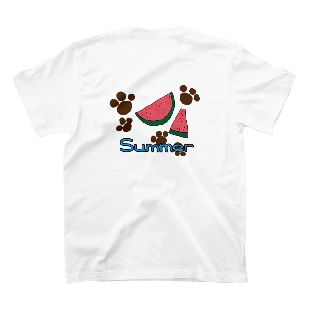 ここちぐらの夏の黒猫Tシャツ Regular Fit T-Shirtの裏面