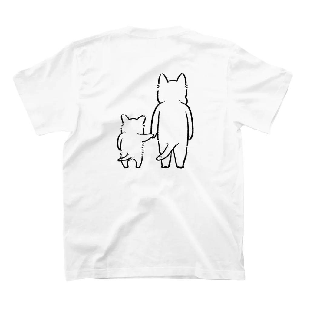 momotoの猫親子柄（単色） Regular Fit T-Shirtの裏面