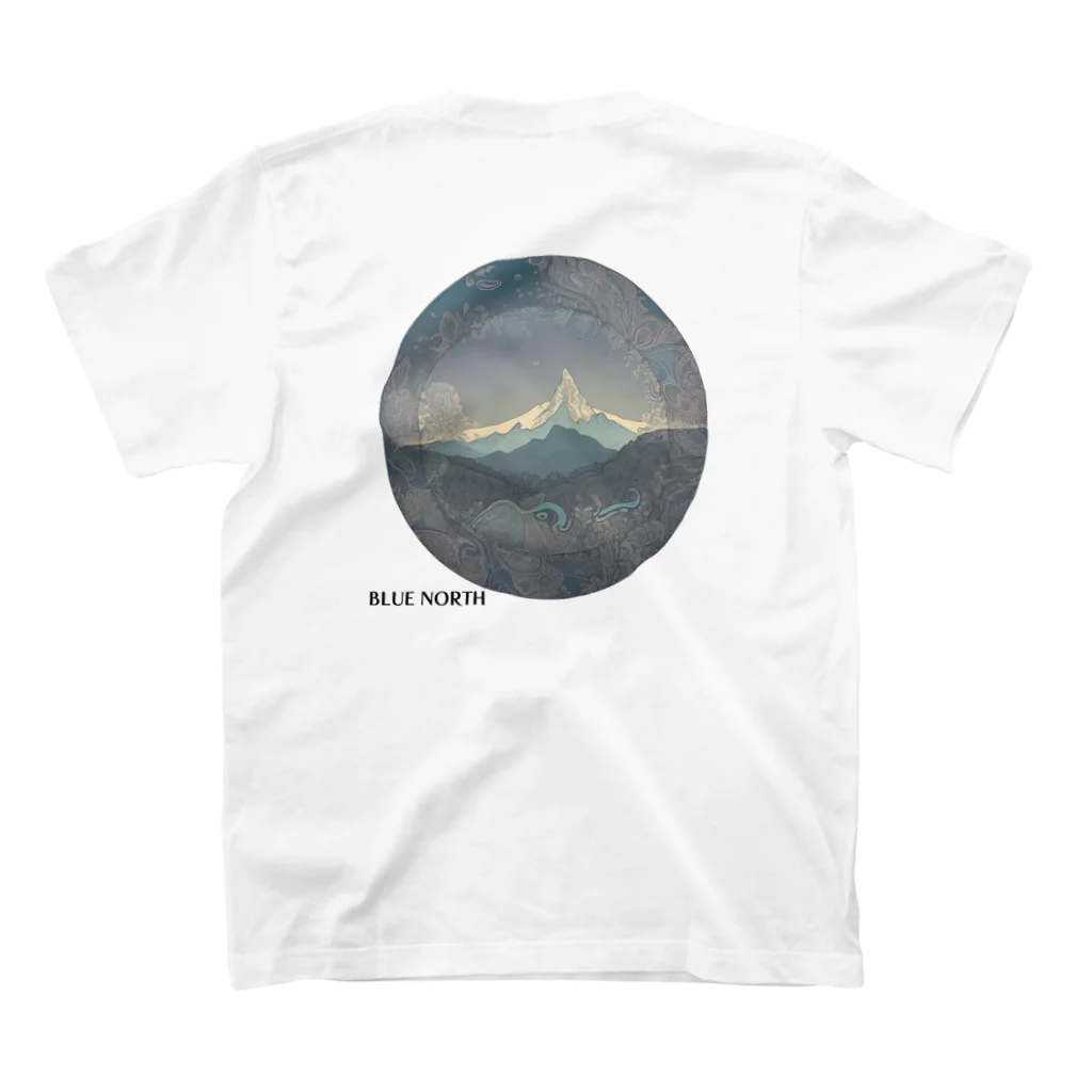 aokitaの【BLUE NORTH】マウンテンデザイン スタンダードTシャツの裏面