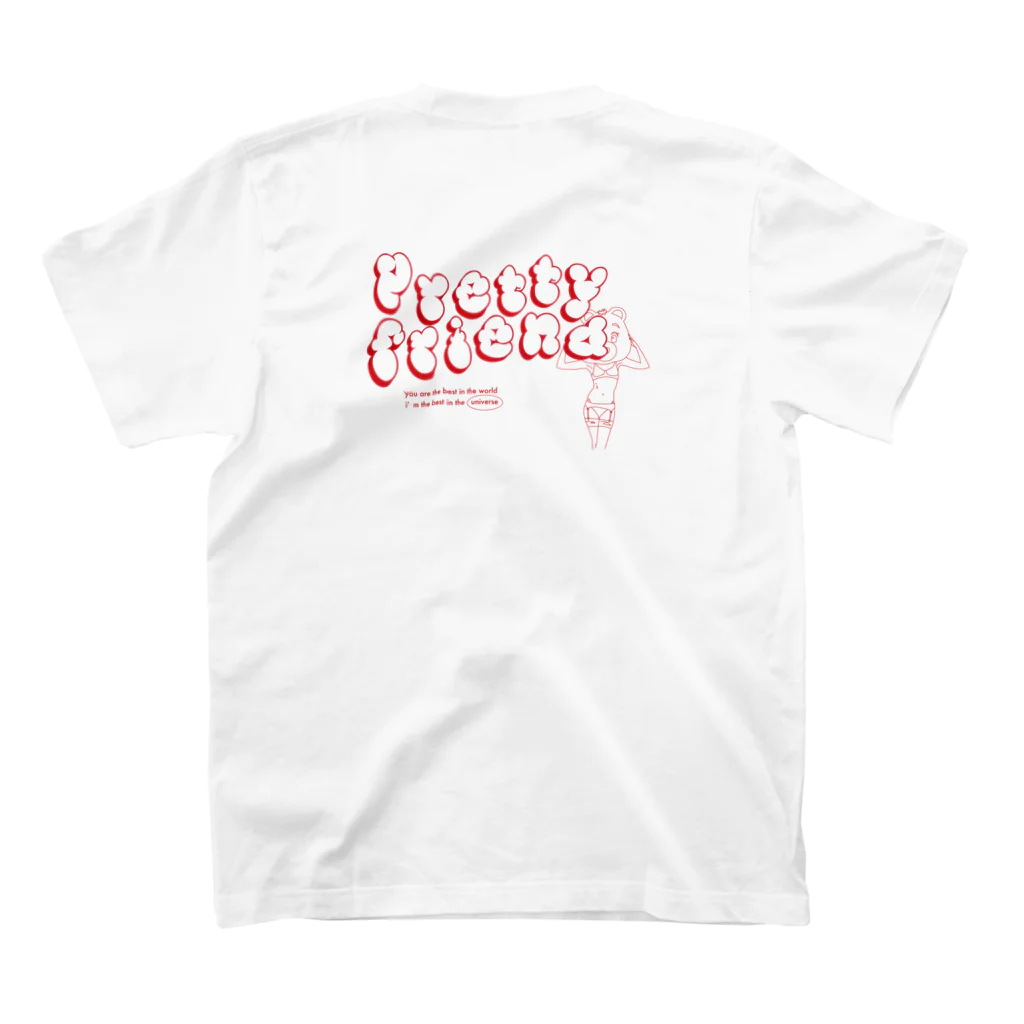 MORUNA∀（エムオルナー）のpretty friend (red) スタンダードTシャツの裏面