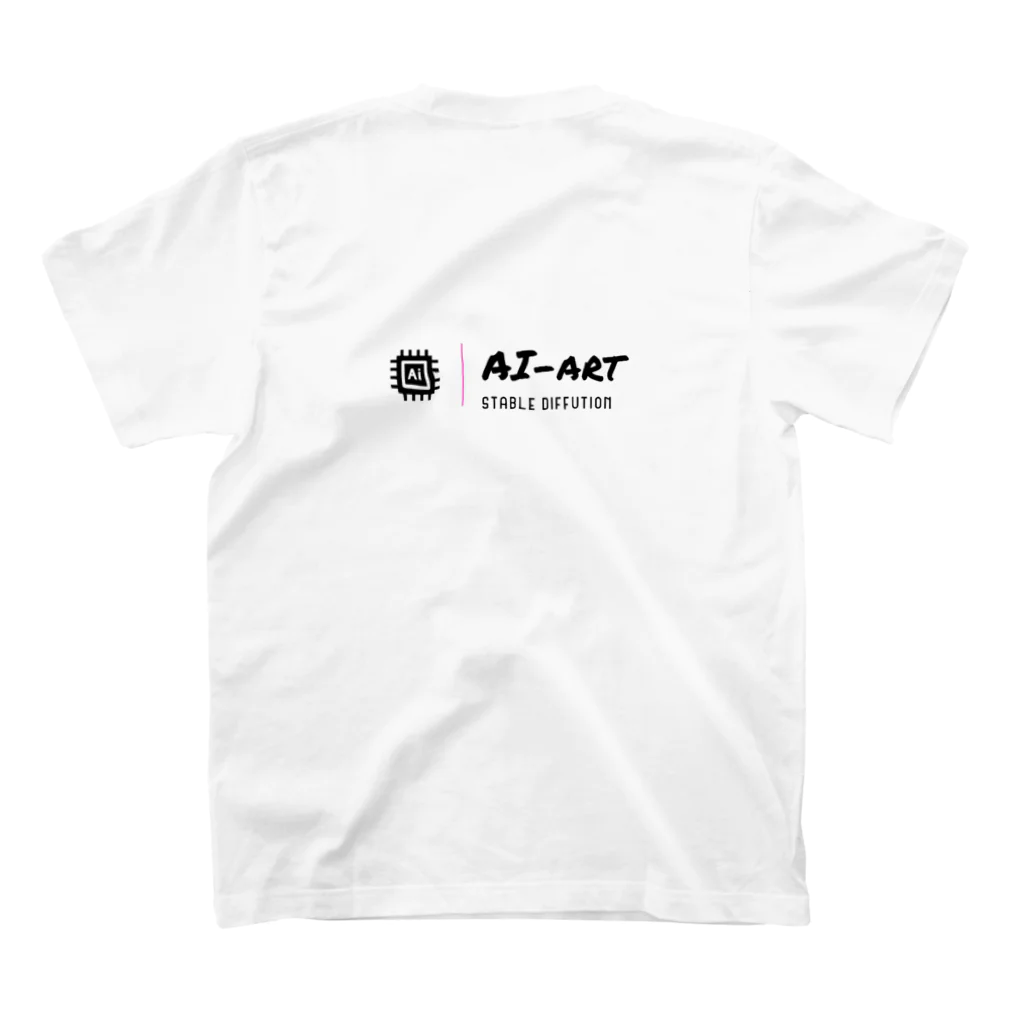 Arius-AIartのAIart～AI美女制作のプロが作る最高品質のAIアート～ Regular Fit T-Shirtの裏面