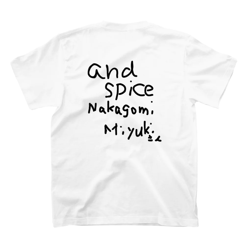 あははは農園恥じらいグッズのand spice 中込みゆきさん応援Tシャツ スタンダードTシャツの裏面