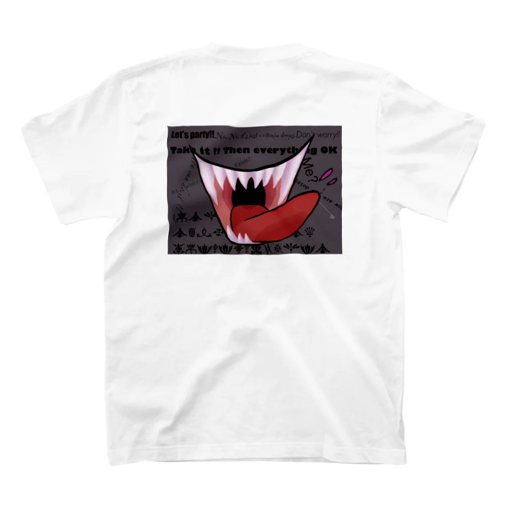 -kawazu-の【背面】demon mouth Regular Fit T-Shirtの裏面