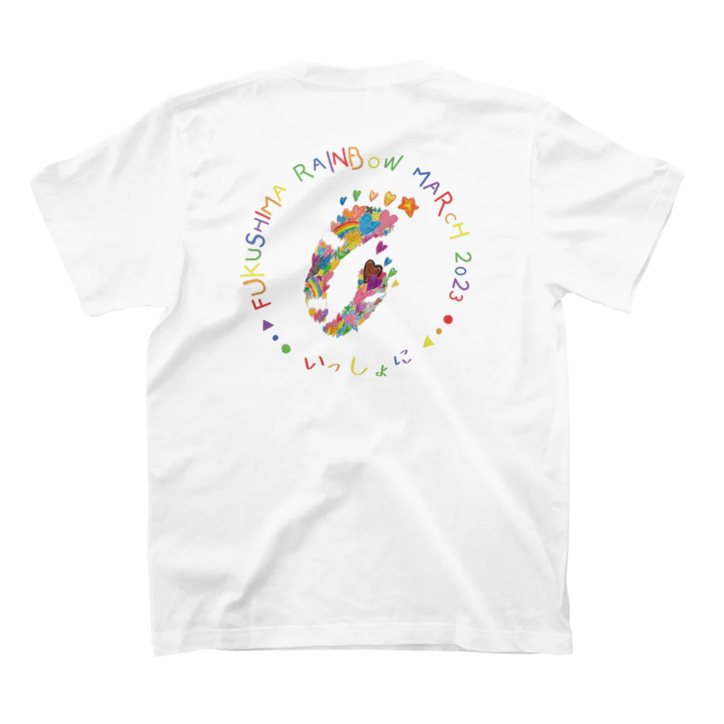fukushima_rainbow_marchのふくしまレインボーマーチ２０２３Tシャツ背プリント Regular Fit T-Shirtの裏面