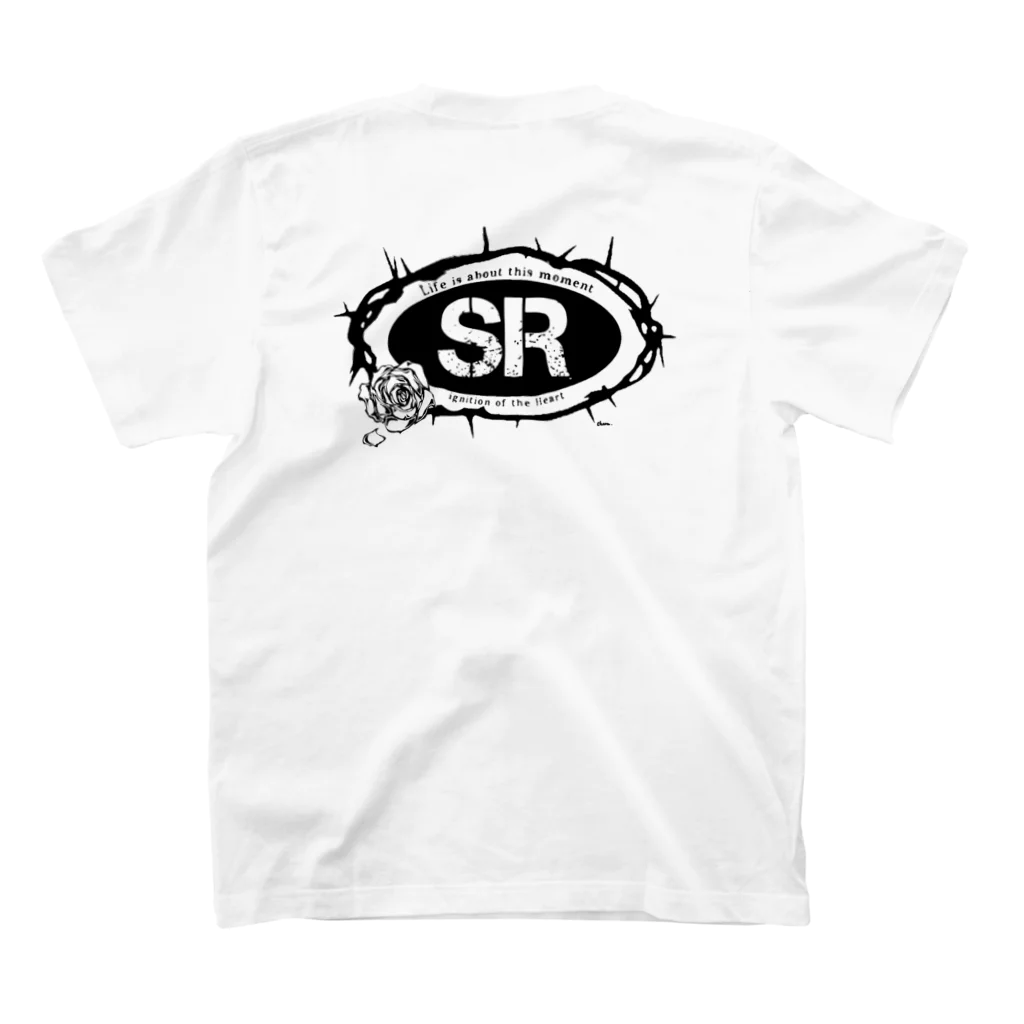 Chara Tiger motorcycleの【公式】茨城SRミーティングTシャツ白×黒 スタンダードTシャツの裏面