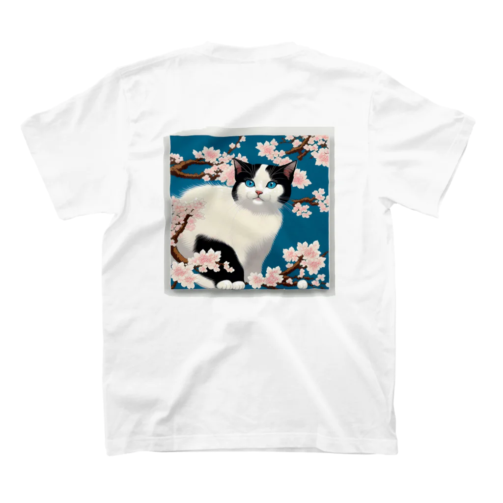 トカゲの猫浮き絵（春） スタンダードTシャツの裏面