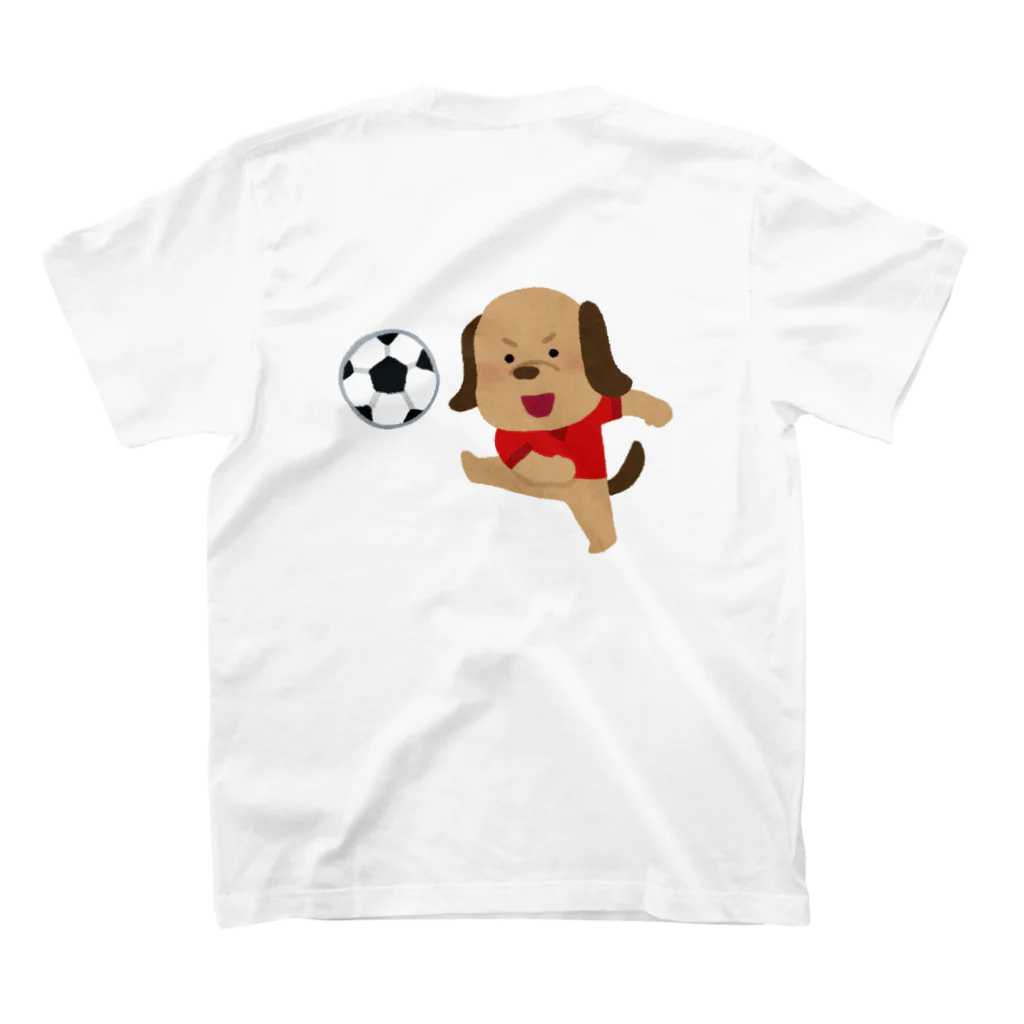 アッズーリ・タケのサッカーわんこ  スタンダードTシャツの裏面