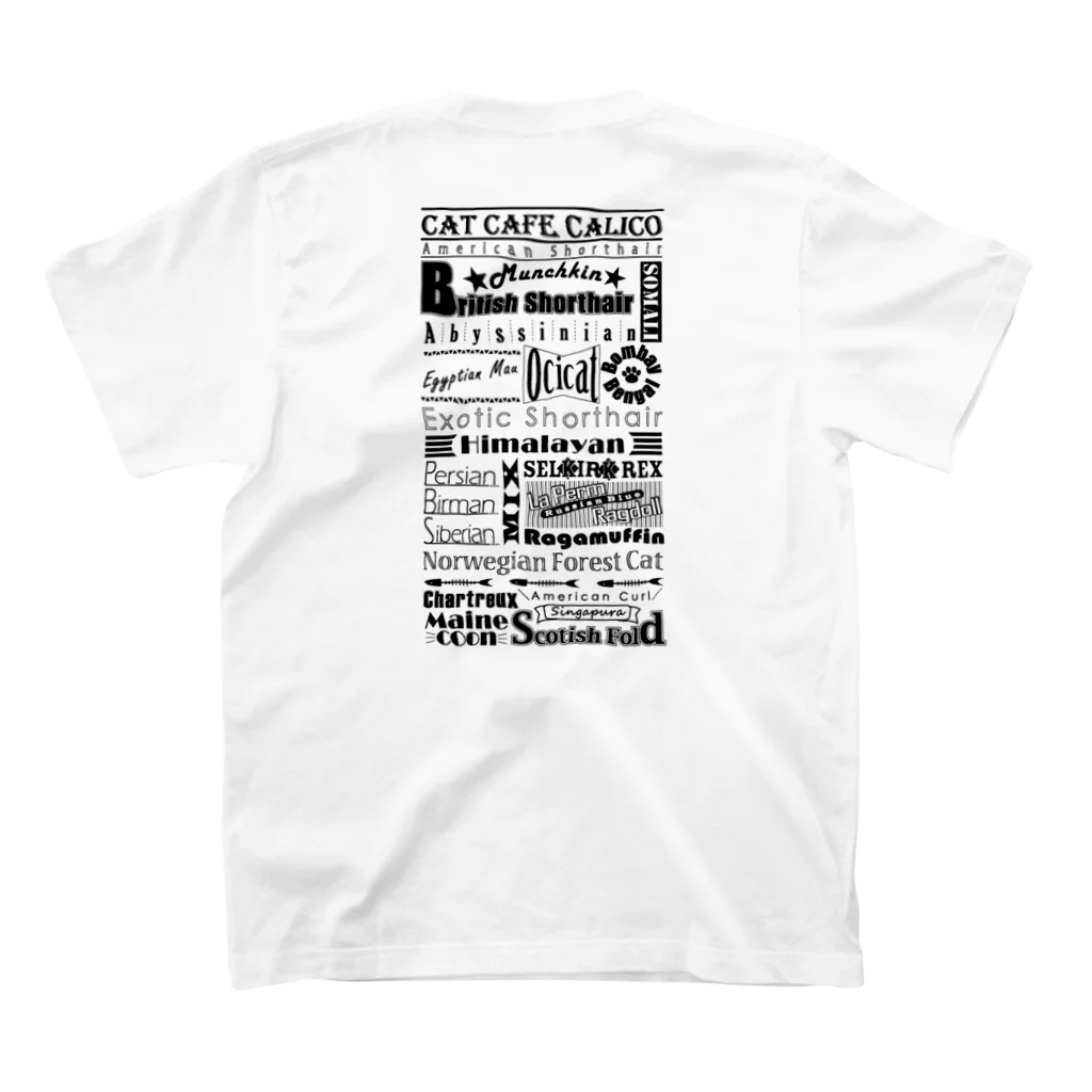 Catcafe CalicoのI AM A CAT KINAKO スタンダードTシャツの裏面