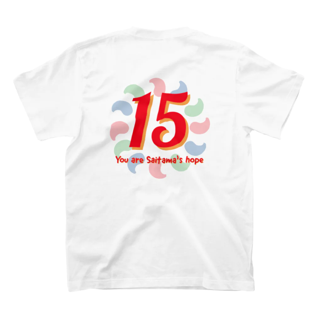 さいたぁマンワールドのさいたぁマン15周年記念キャラ スタンダードTシャツの裏面