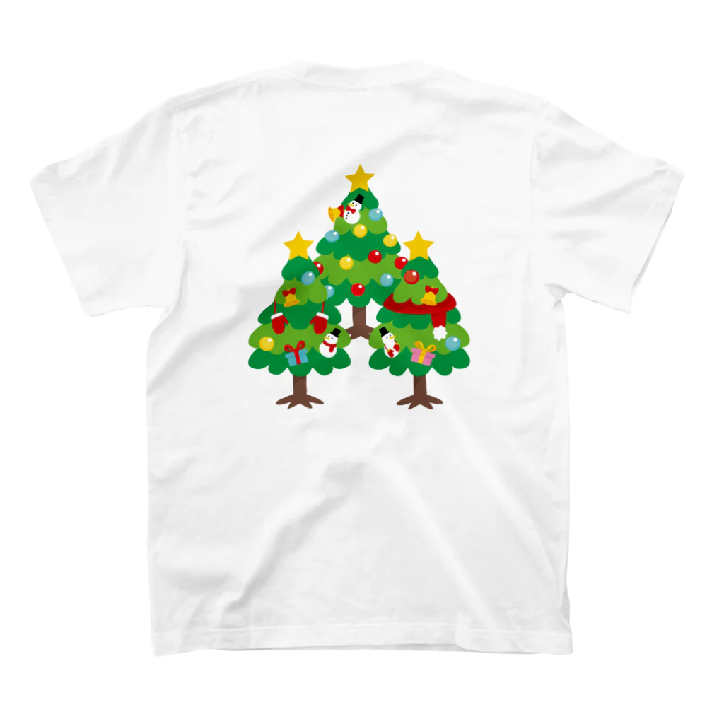 イラスト MONYAAT のバックプリント 森さんのクリスマスA クリスマスツリー スタンダードTシャツの裏面