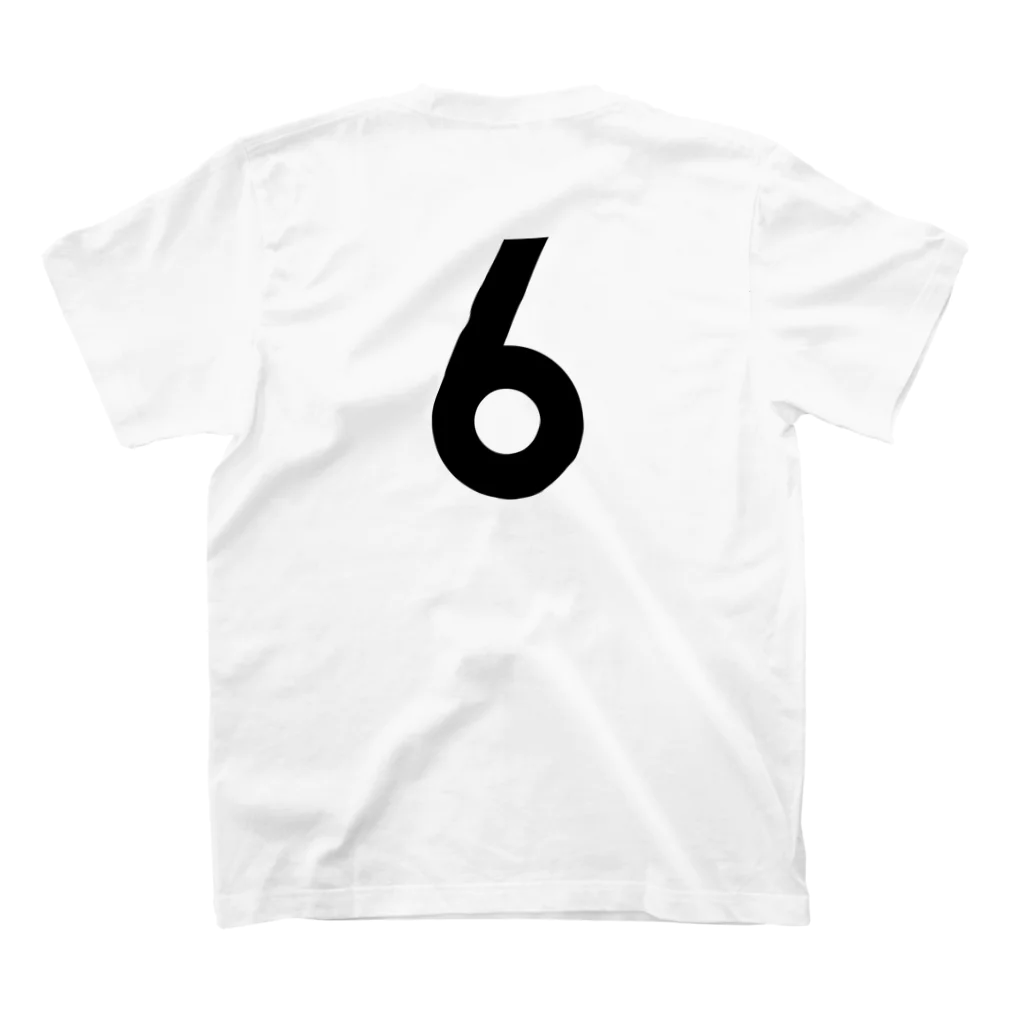 コチ(ボストンテリア)の両面プリント：ただの6です。 スタンダードTシャツの裏面