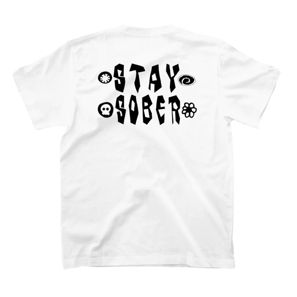 square屋のSTAY SOBER（シラフのままで）（黒3） スタンダードTシャツの裏面