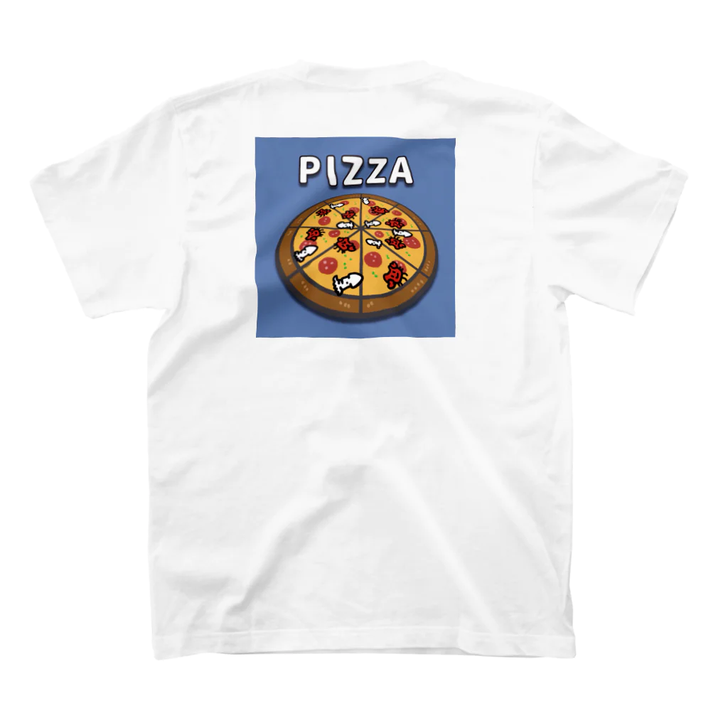 ほらをた娘🦈ྀི🎈のほらをた娘 くぁに＆いくぁ PIZZA Regular Fit T-Shirtの裏面