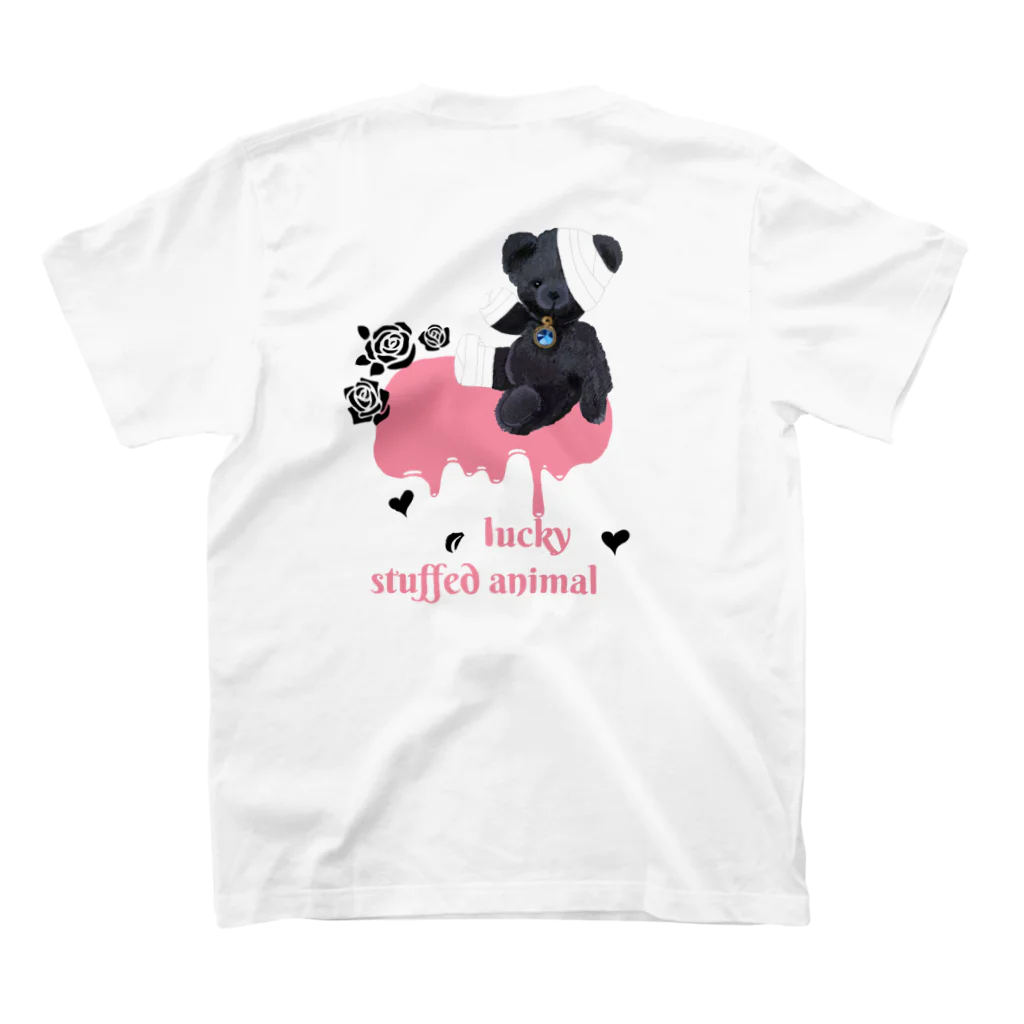 Jasmine工房のlucky stuffed animal クマ&黒薔薇 Regular Fit T-Shirtの裏面