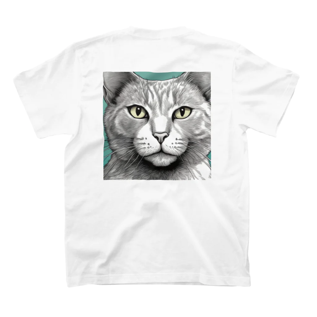 にゃんこーねこのドアップ猫 Regular Fit T-Shirtの裏面