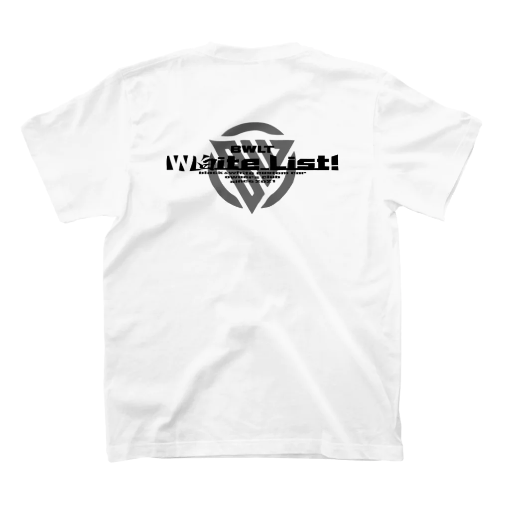 BWLTの②white list　半そでTシャツ　白 スタンダードTシャツの裏面