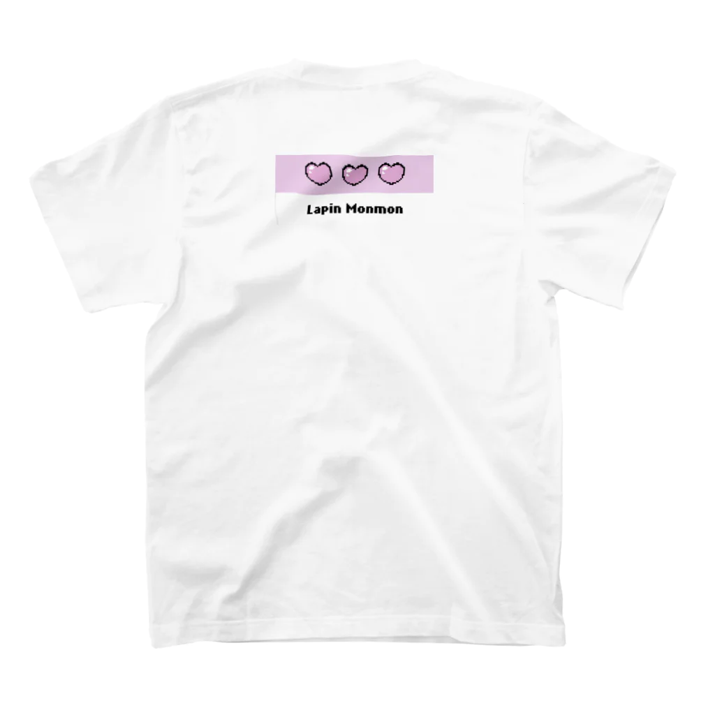 lapinmonmonのLapinMonmon pink-heart スタンダードTシャツの裏面