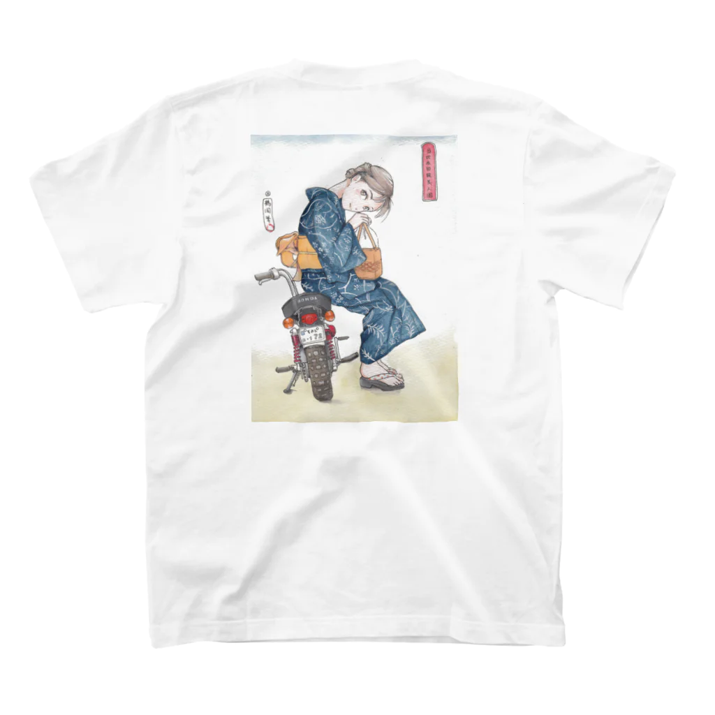 Kaz Tsuruokaの浴衣浮世絵ミニバイク スタンダードTシャツの裏面