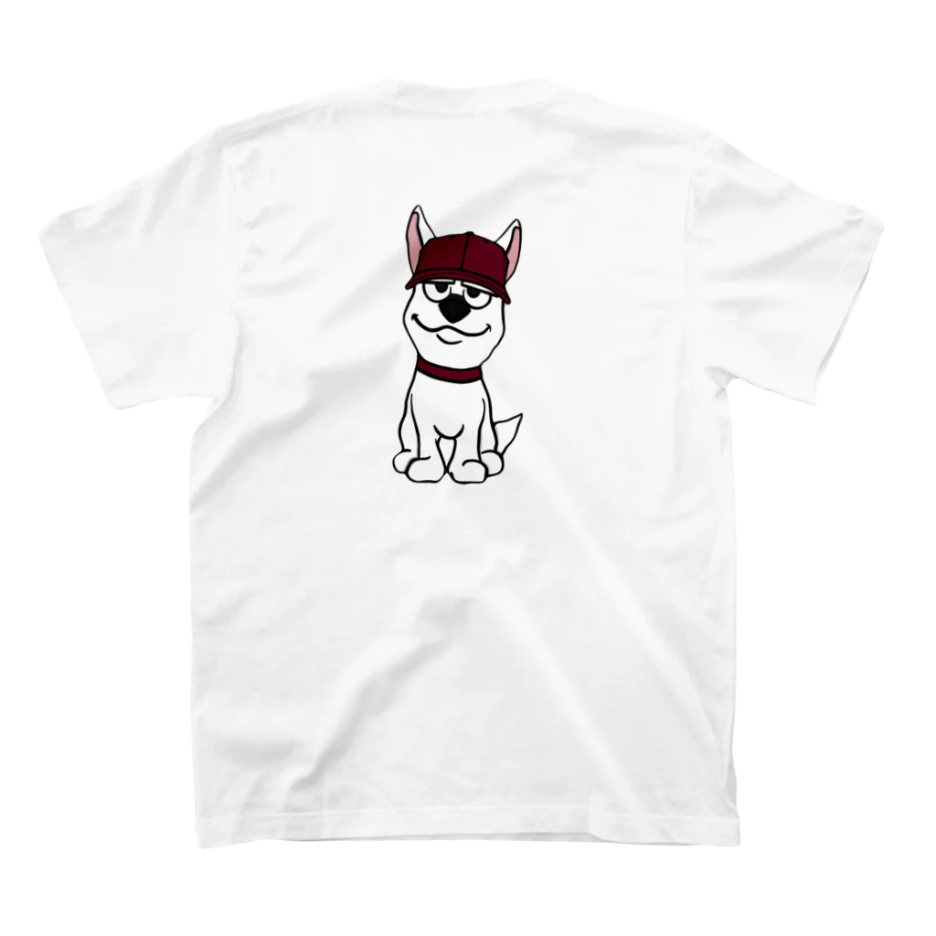 CUROTYの白犬くん スタンダードTシャツの裏面