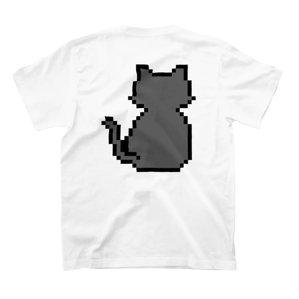 モチクマのハチワレ猫のドット絵 スタンダードTシャツの裏面