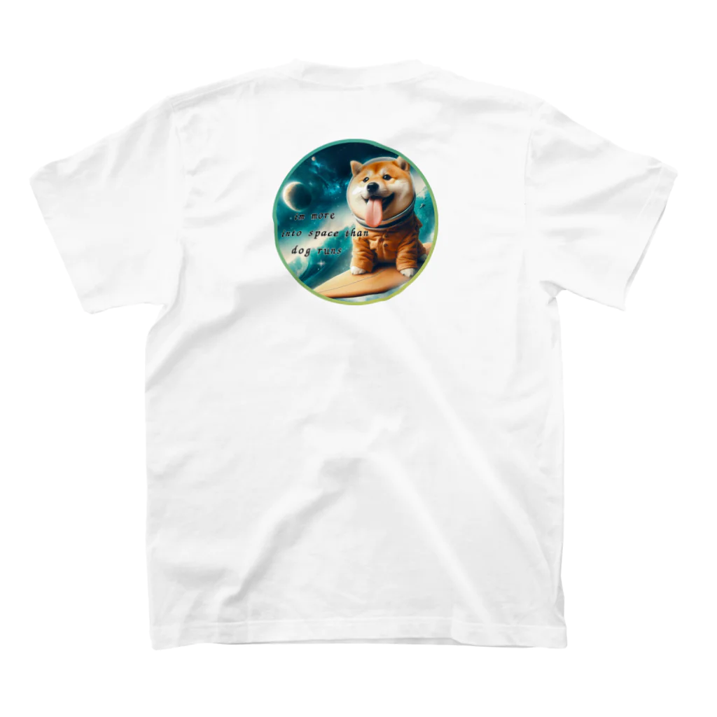 商店harrarの宇宙犬（犬海君） Regular Fit T-Shirtの裏面