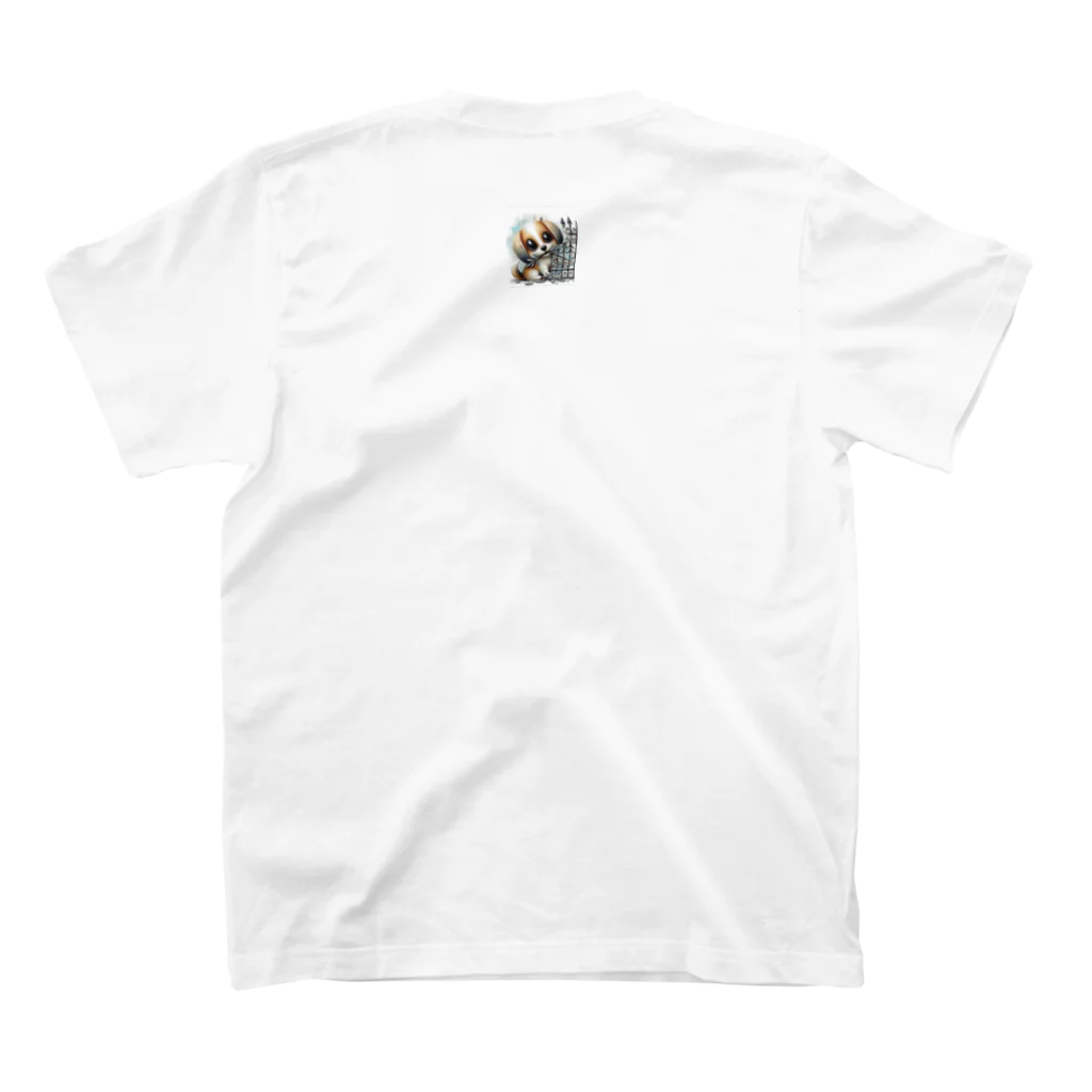 tink7788の文字Tシャツ(鉄を喰え)　(裏面)仔犬バージョン スタンダードTシャツの裏面