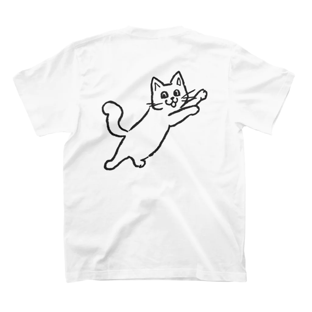 Ａ’ｚｗｏｒｋＳのとびかかるらくがきねこさん スタンダードTシャツの裏面