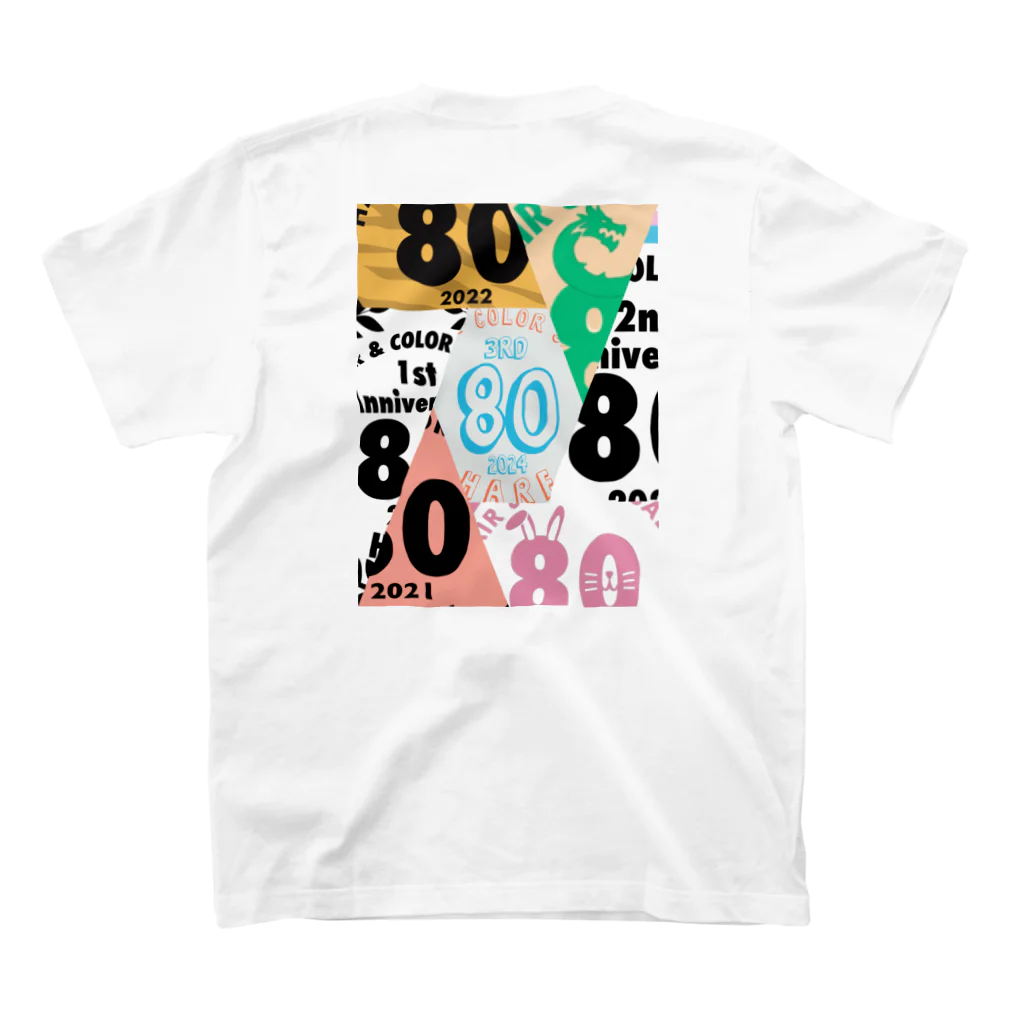 HAIR & COLOR SALON 80【HARE】の80マスコットトリオ スタンダードTシャツの裏面