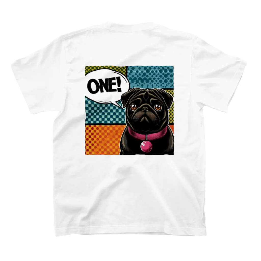 黒パグ🖤Black Pug laboratory🖤のONE? Pug series スタンダードTシャツの裏面