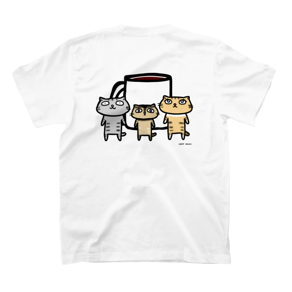 のびネコねこハウスSHOPの【ねこカフェの店員さん】めざめるコーヒー スタンダードTシャツの裏面