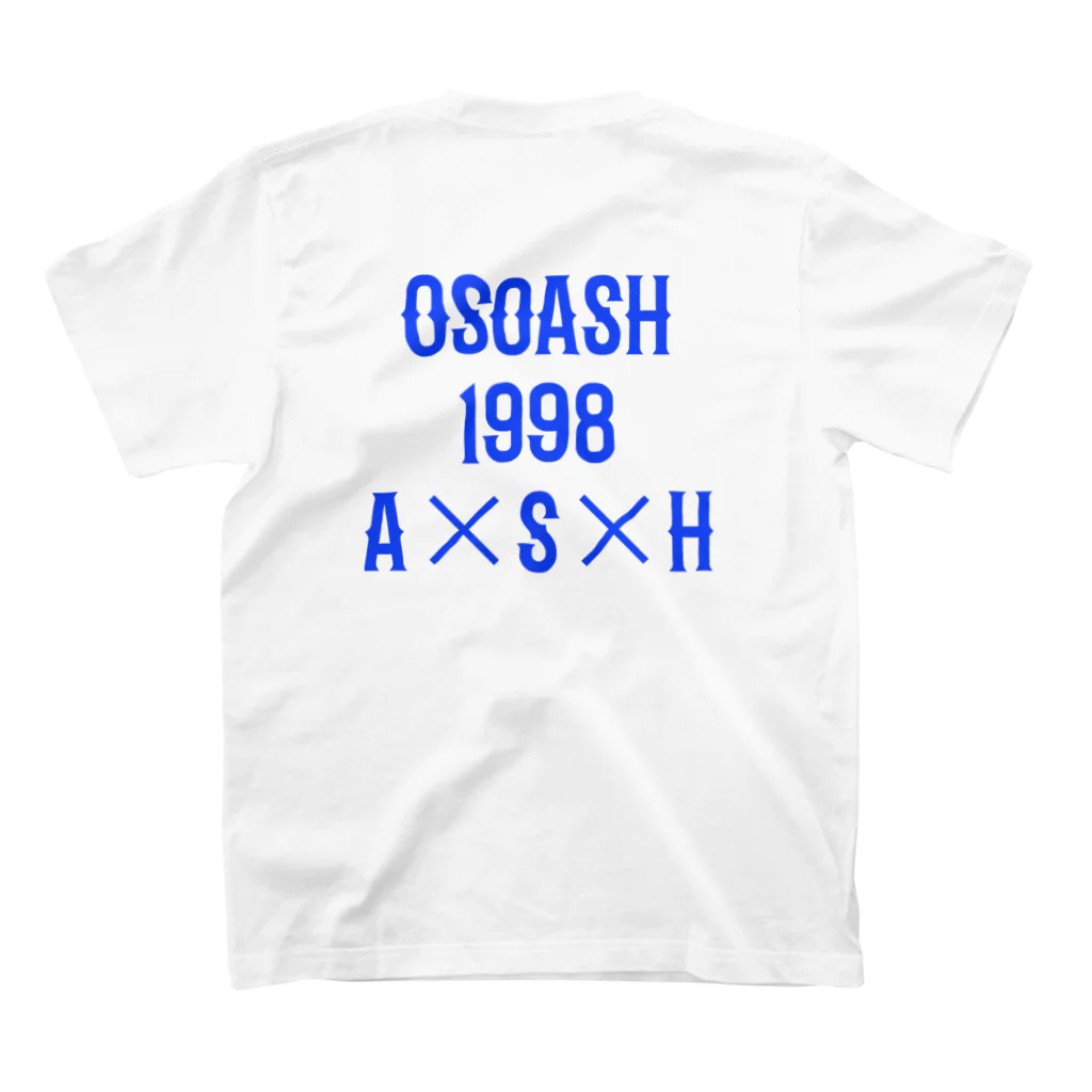 OSOASHのOSOASHブルーロゴ スタンダードTシャツの裏面