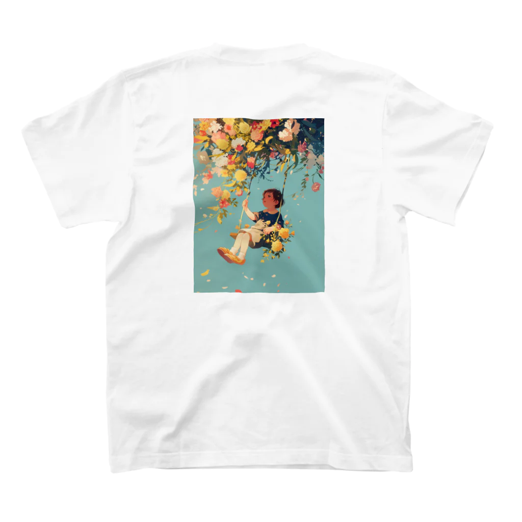 AQUAMETAVERSEの花ブランコに揺られ喜ぶ女の子　ラフルール　1859 Regular Fit T-Shirtの裏面