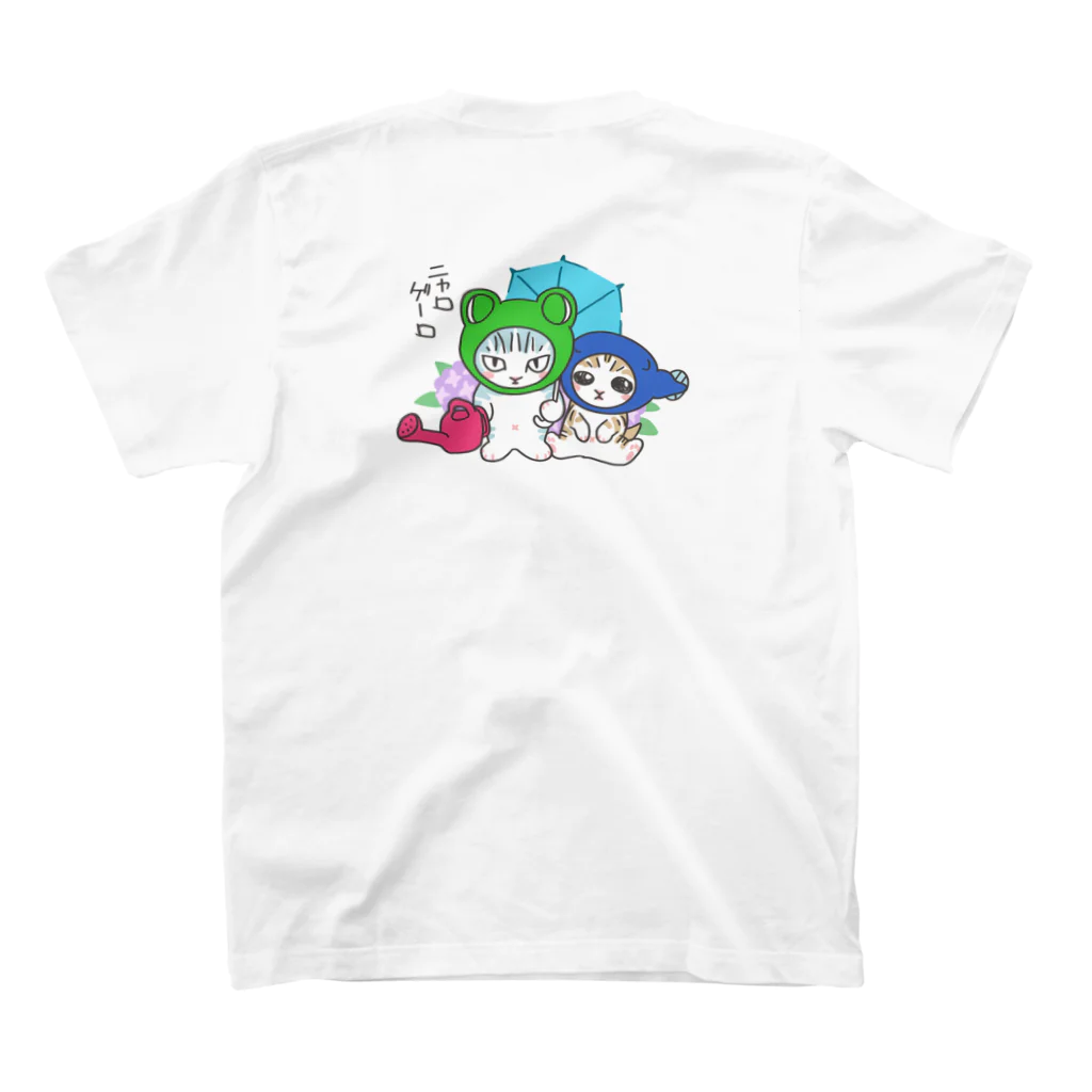 nya-mew（ニャーミュー）のニャロゲーロ(バックプリント) Regular Fit T-Shirtの裏面