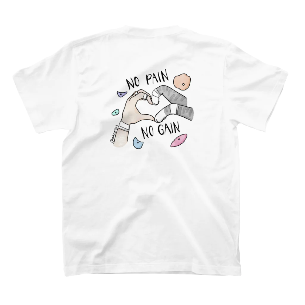 Aikaのクライミング猫のNo Pain No Gain（ボルダリング大好きさんへ） Regular Fit T-Shirtの裏面