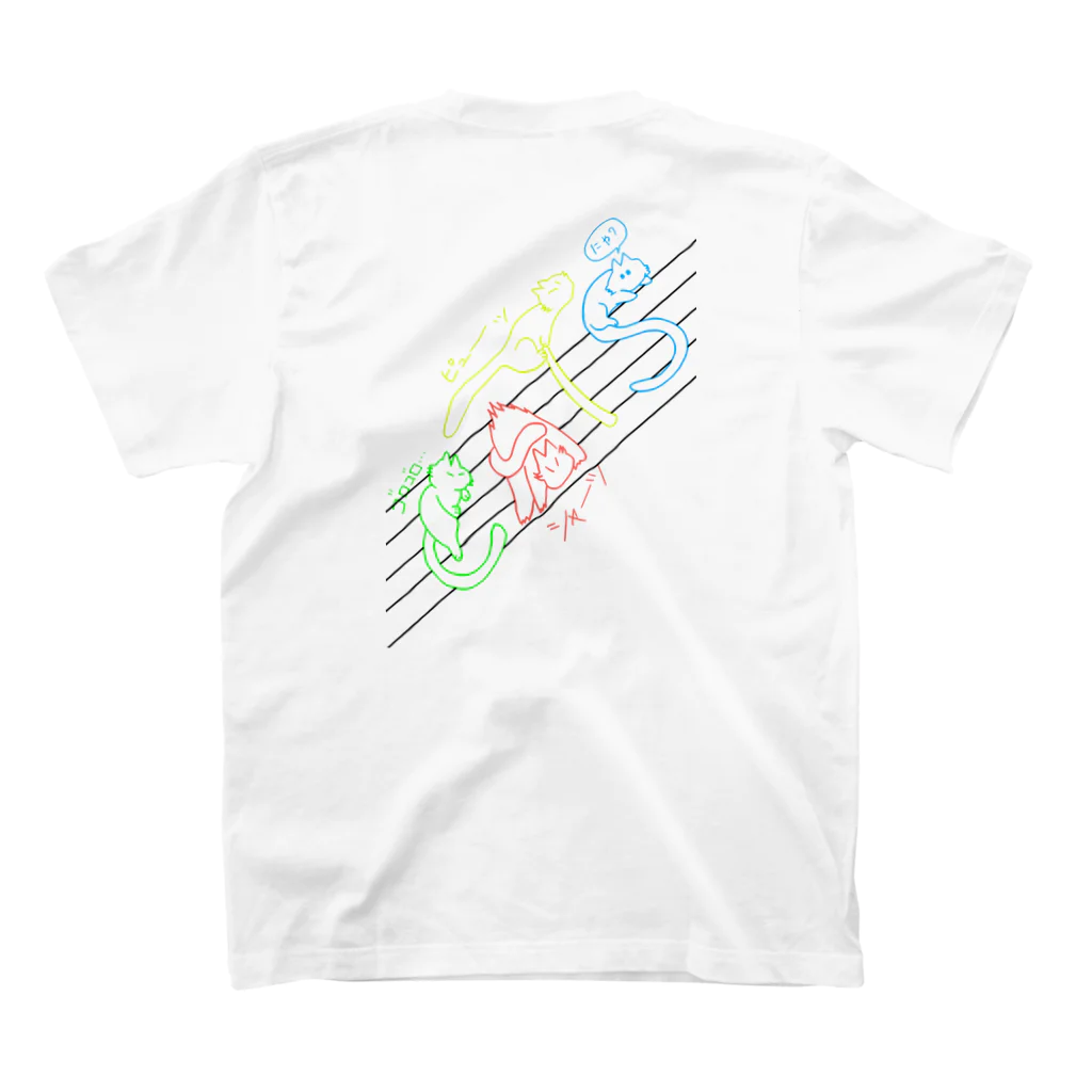 ONPu.ARTのネコ文字 スタンダードTシャツの裏面