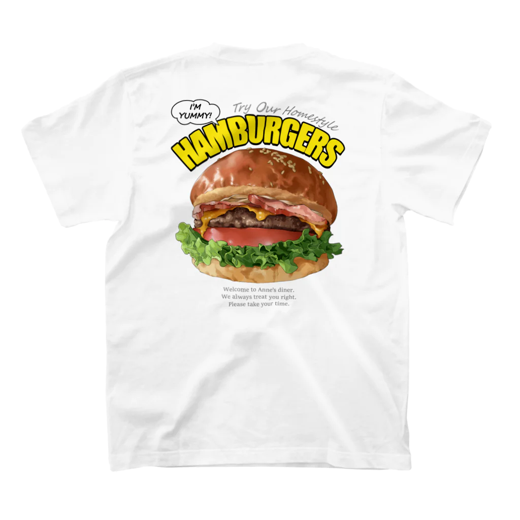 Anne's DinerのアメリカンダイナーのハンバーガーB（淡色） Regular Fit T-Shirtの裏面