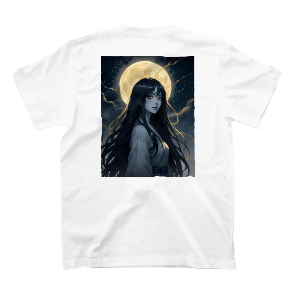 AI Fantasy Art ShopのJapanese horror art① Regular Fit T-Shirtの裏面