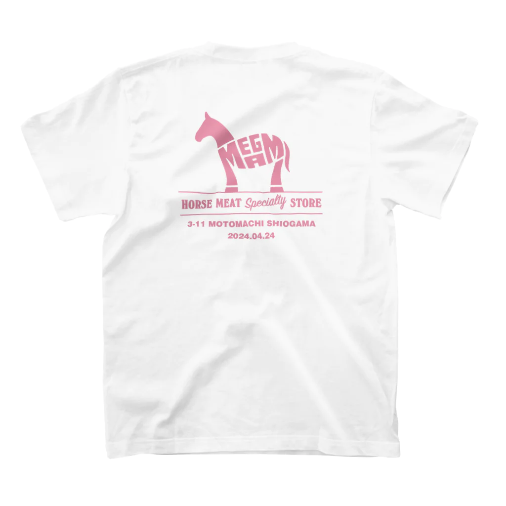 -megami-の馬神 HORSE MARK Pink/Black Print スタンダードTシャツの裏面